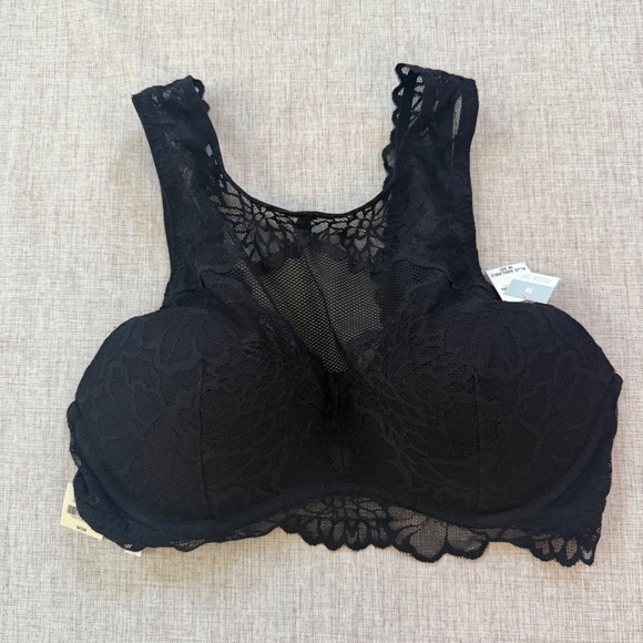 PINK Victoria's Secret Other - Pink Victoria's Secret Lace Bralette Medium Push Up Longline Black NWT 11085538